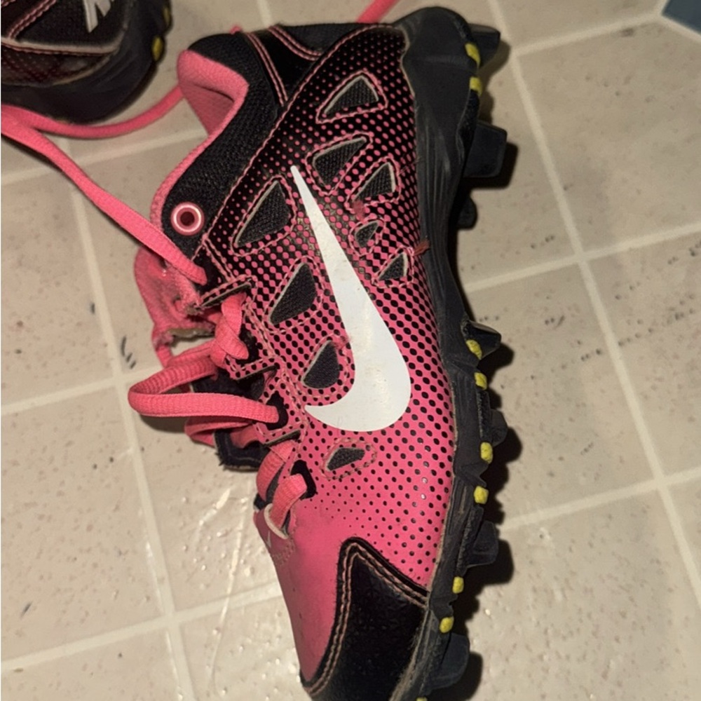 Size 12c pink Nike cleats!
